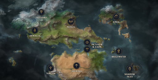 Các khu vực liên minh huyền thoại trên toàn thế giới các khu vực liên minh huyền thoại