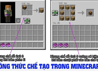 Các công thức chế tạo trong minecraft công thức chế tạo trong minecraft